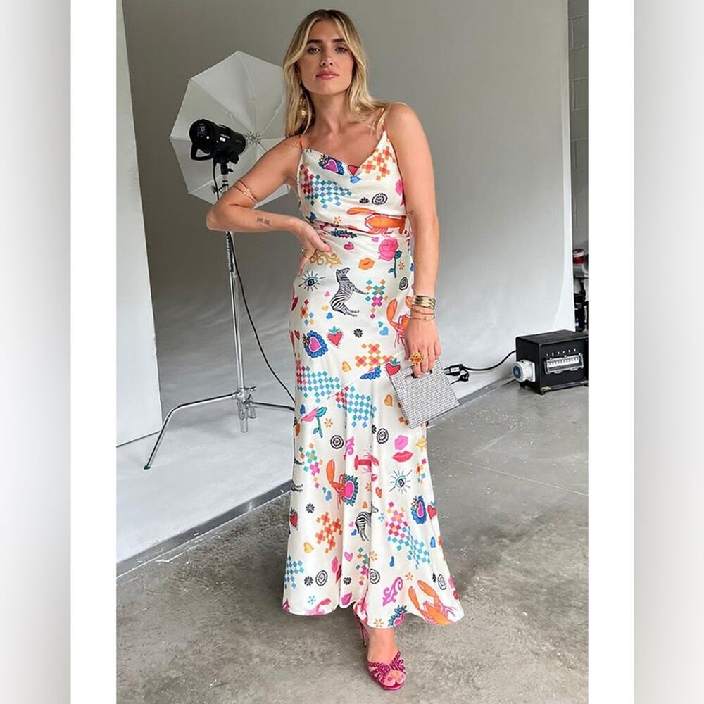 Never fully dressed maxi slip dress ivory lobster Emily midi dress 6